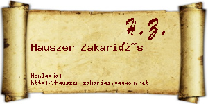 Hauszer Zakariás névjegykártya